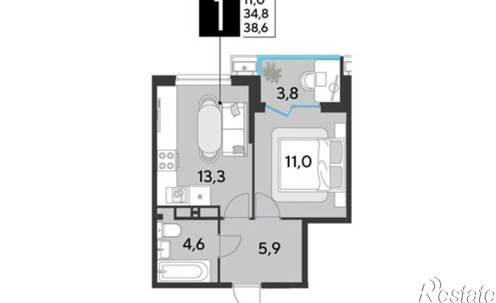 Купить квартиру за 7 407 340 рублей на Садовая улица, 23