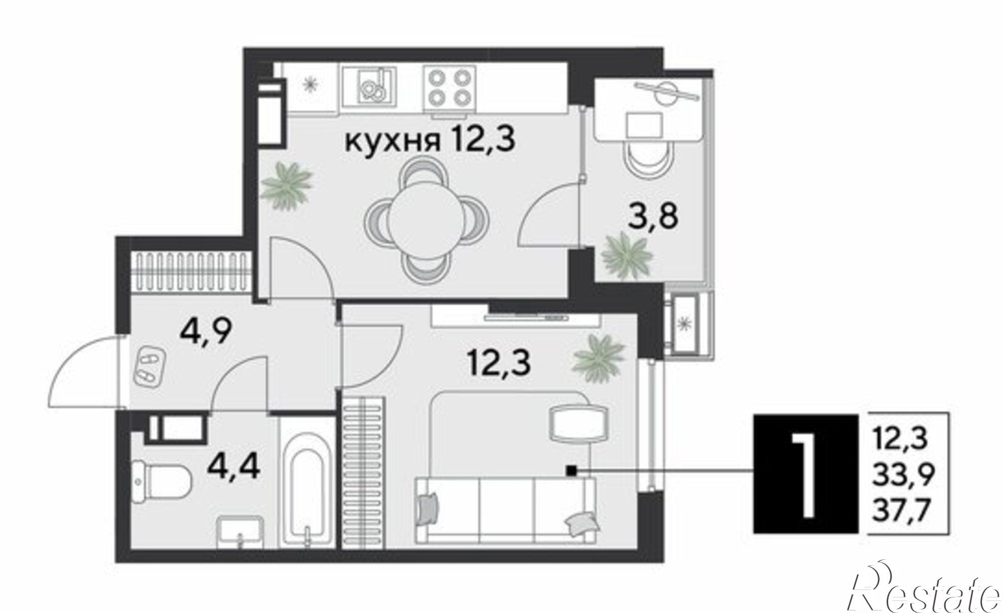 Купить квартиру за 7 404 280 рублей на улица Героя Пешкова, 3