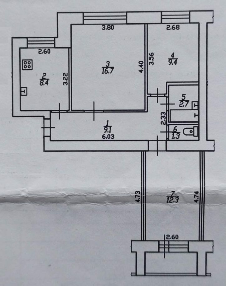 3-комн квартира 1-я Заречная улица, д.17