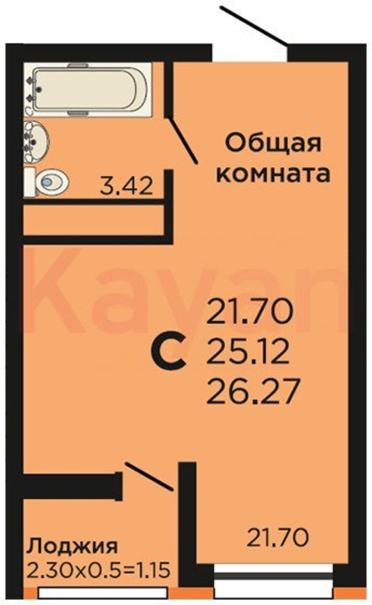Купить студию за 2 730 000 рублей на Заполярная ул.