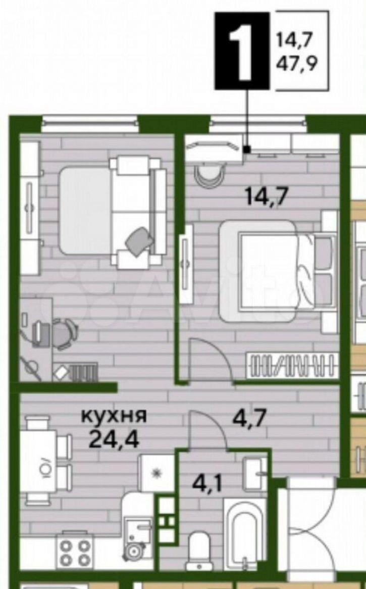 2-комн квартира в новом доме ул Анны Ахматовой