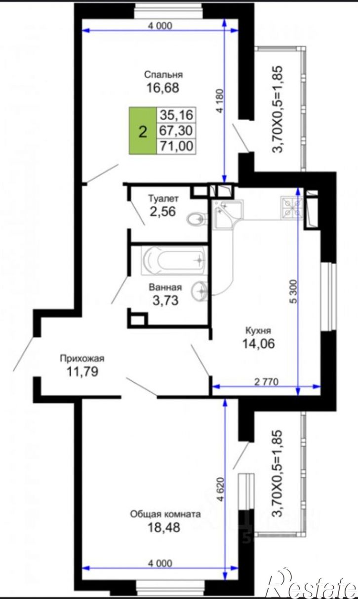 2-комн квартира ул Ростовское Шоссе, 30/7,  д. 30/7