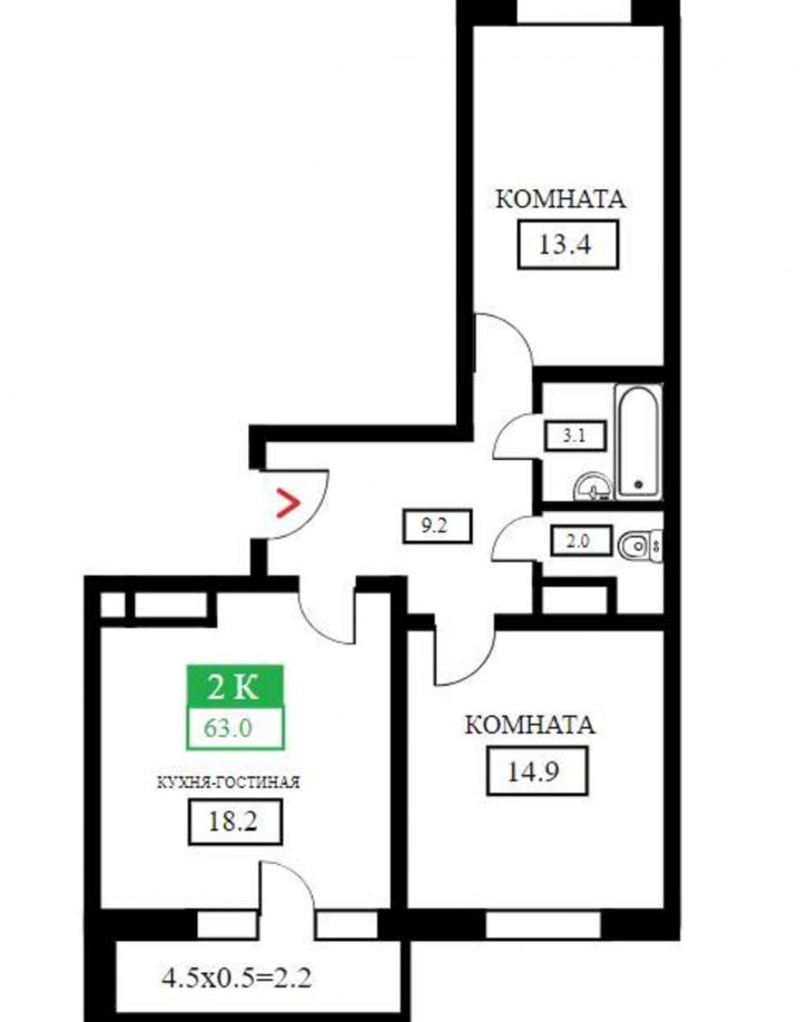 2-комн квартира Домбайская улица, д.55к5