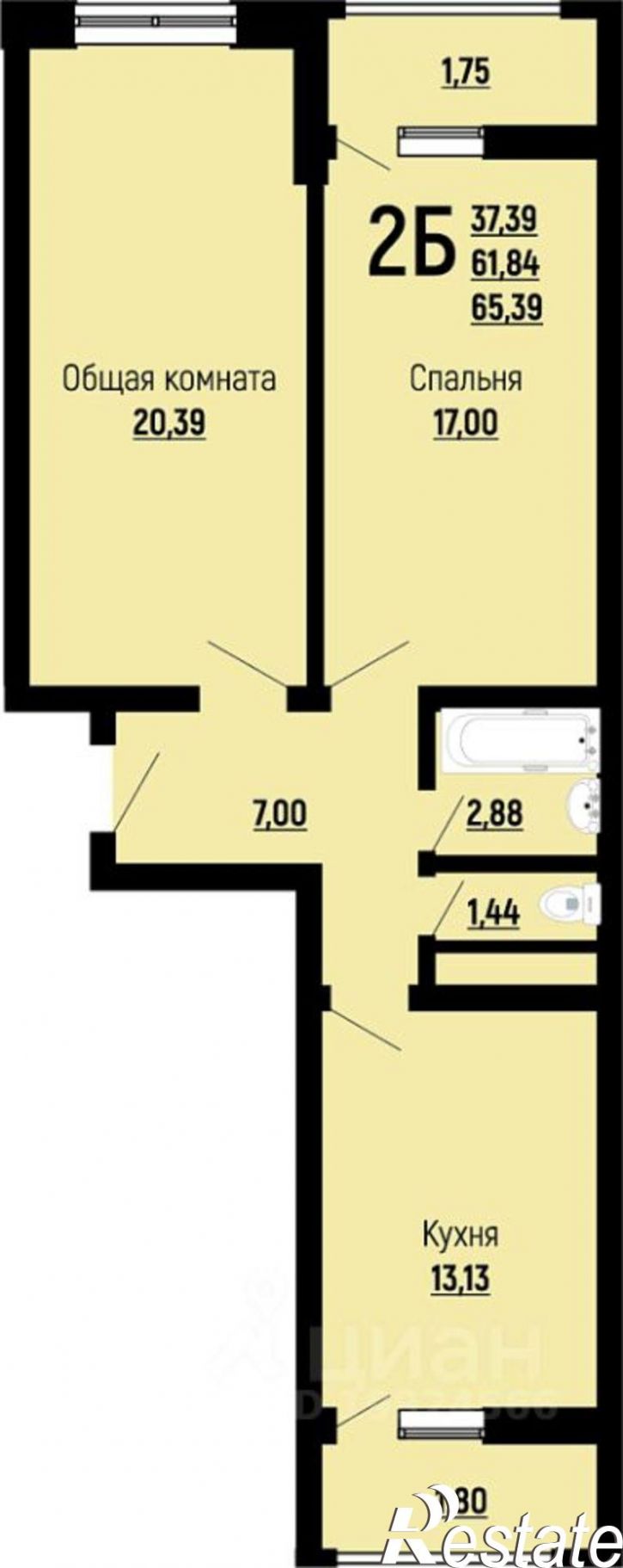2-комн квартира в новом доме ул Заполярная, 39 10,  д. 39 10,  к. 10