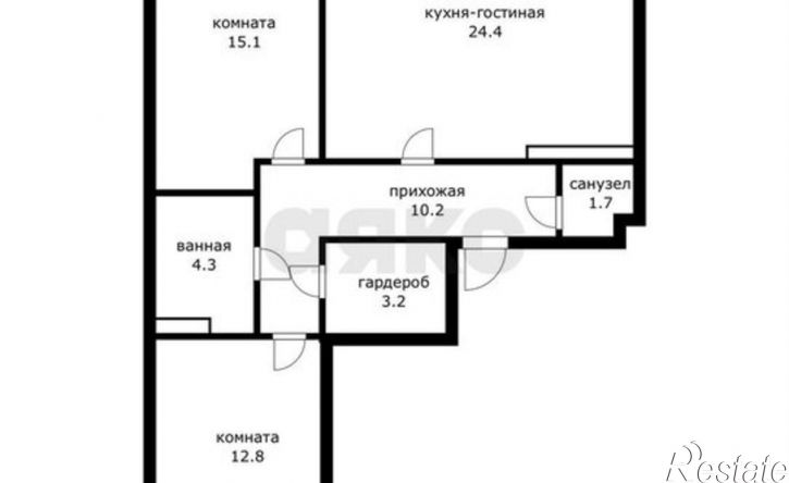 3-комн квартира улица Мурата Ахеджака, 12 к8,  д. 12 к8