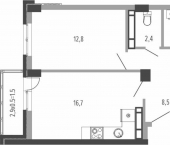 2-комн, 60 кв м, этаж 1/15 Круговая улица, 4/1 к4