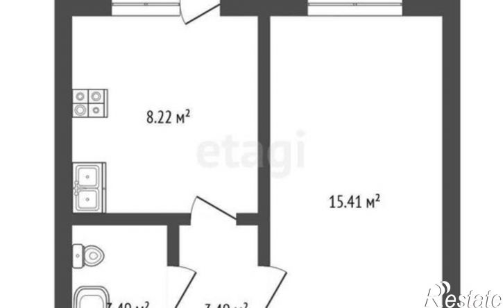 1-комн квартира 1-й Краснодарский проезд, 2 к2,  д. 2 к2