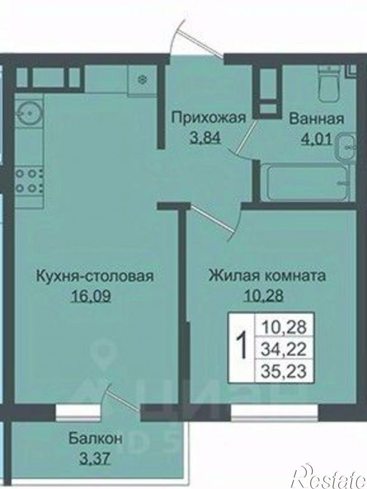1-комн квартира ул Западный Обход, 39/1 6,  д. 39/1 6,  к. 6