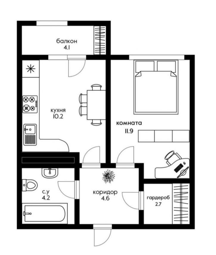 1-комн квартира Конгрессная улица, д.41к1