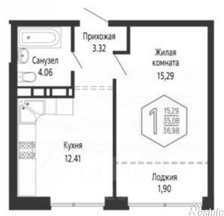 1-комн квартира в новом доме Краснодар г., Центральный