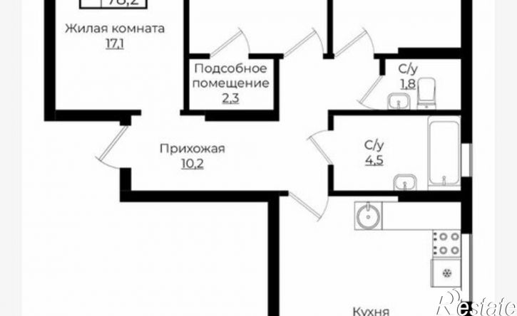 3-комн квартира Карпатская улица, 7,  д. 7
