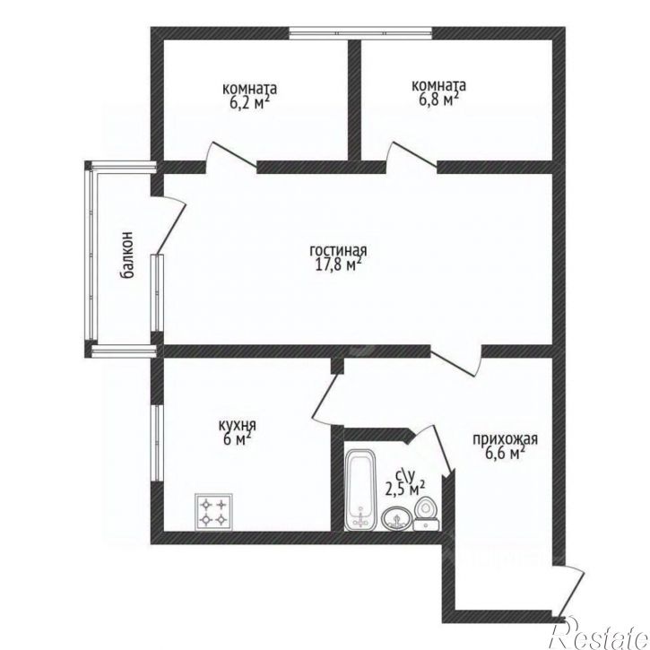 3-комн квартира ул Крымская, 61,  д. 61
