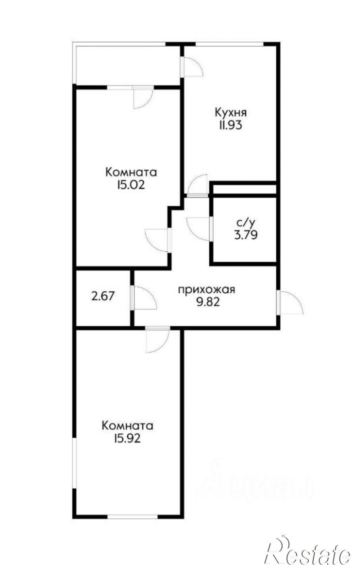 2-комн квартира улица Мусоргского, 26 к2,  д. 26 к2