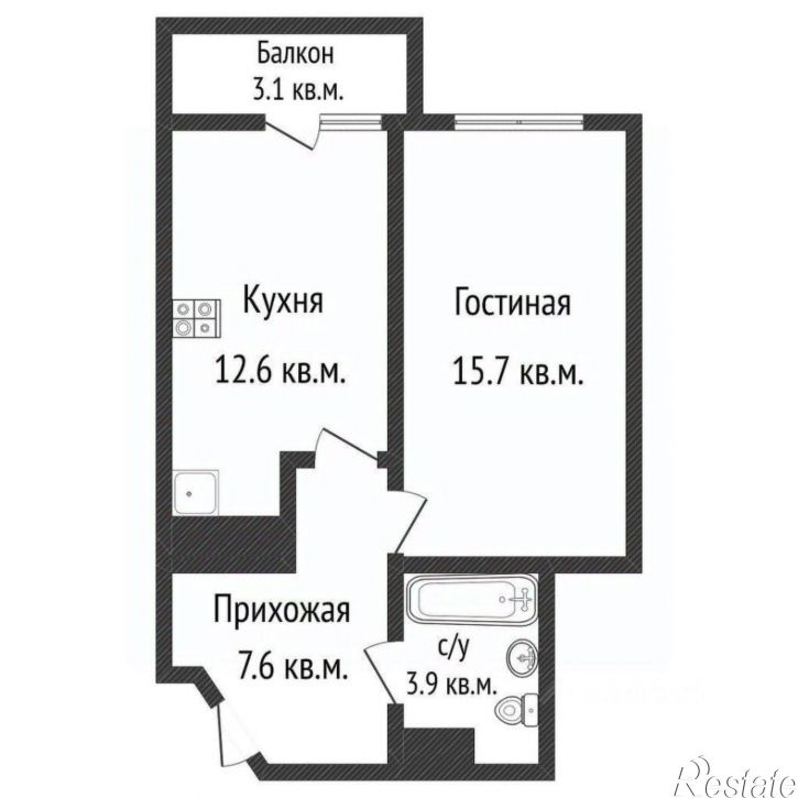 1-комн квартира Командорская улица, 3 к1,  д. 3 к1