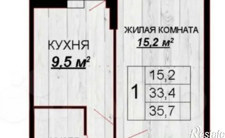 1-комн квартира Тепличная улица, 62/1 к5,  д. 62/1 к5