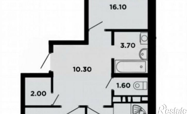 2-комн квартира улица Мурата Ахеджака, 12 к7,  д. 12 к7