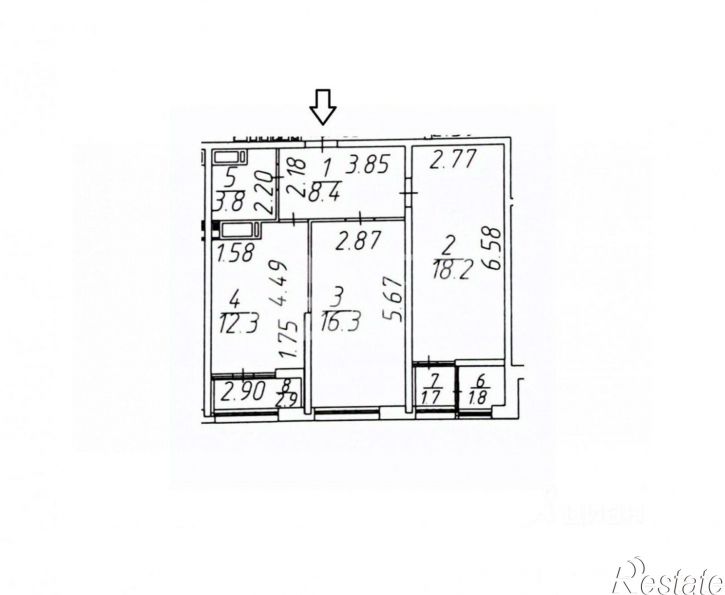 2-комн квартира Школьная улица, 1,  д. 1