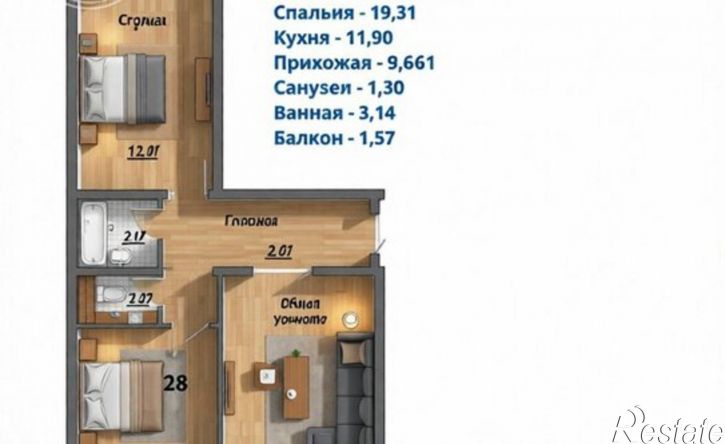 2-комн квартира улица Мачуги, 6/2 к1,  д. 6/2 к1