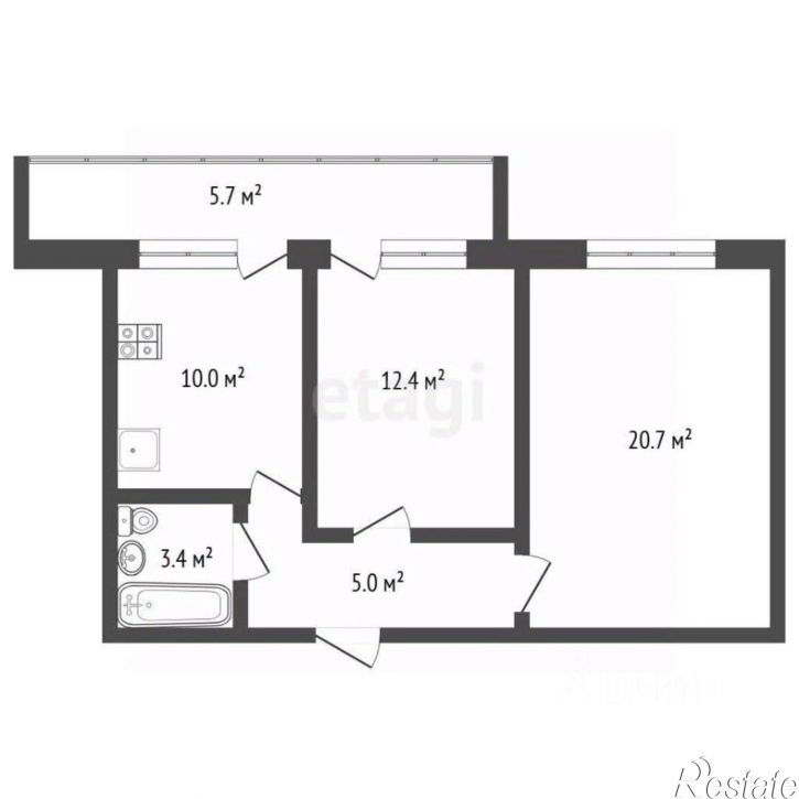 2-комн квартира улица имени Рахманинова С.В., 36,  д. 36