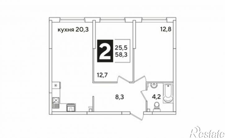 2-комн квартира в новом доме улица Ивана Беличенко, 88 к2,  д. 88 к2