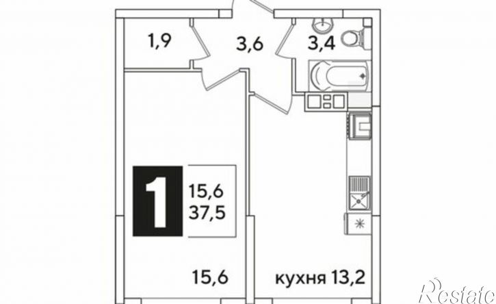 1-комн квартира в новом доме Краснодар, жилой комплекс Самолёт-6