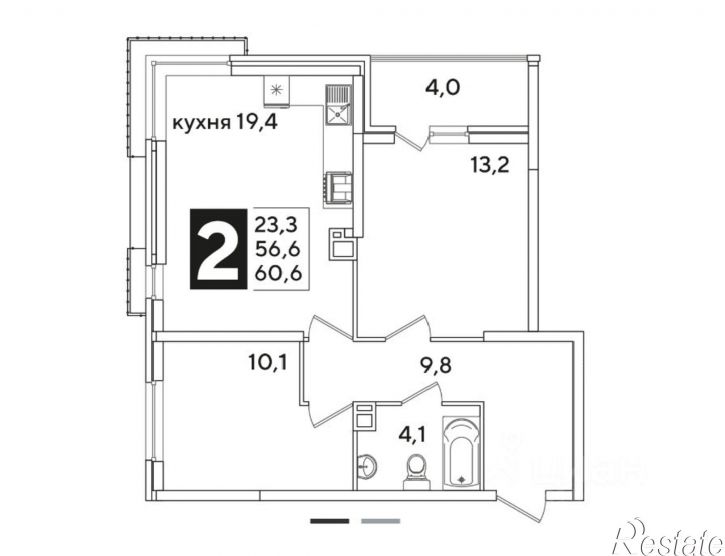 2-комн квартира улица Ивана Беличенко, 92 к3,  д. 92 к3