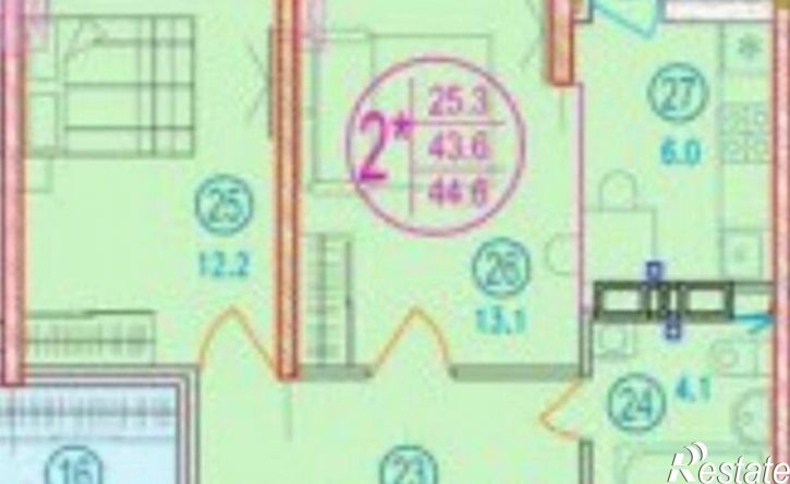 2-комн квартира улица Героев-Разведчиков, 6 к3,  д. 6 к3