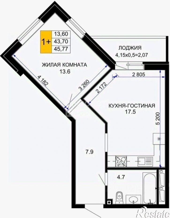 1-комн квартира Краснодар г., Прикубанский