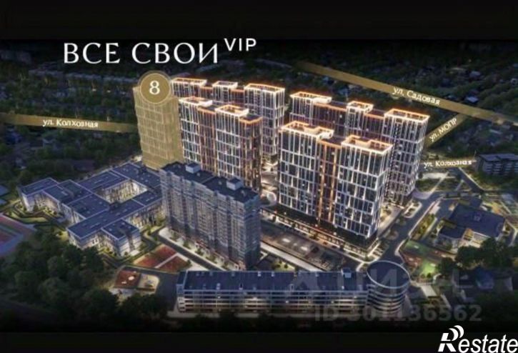 2-комн квартира в новом доме Колхозная улица, 5/2 к2,  д. 5/2 к2