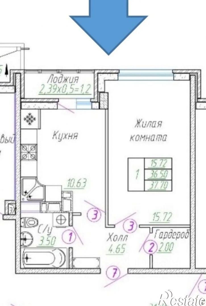 1-комн квартира Конгрессная улица, 19/1 к2,  д. 19/1 к2