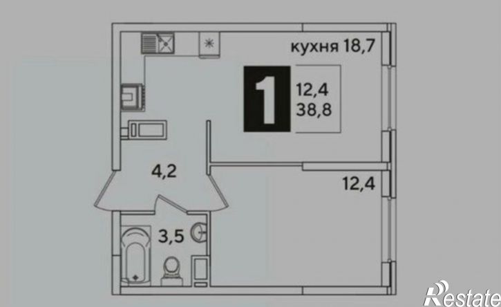 1-комн квартира улица Ивана Беличенко, 86 к1,  д. 86 к1