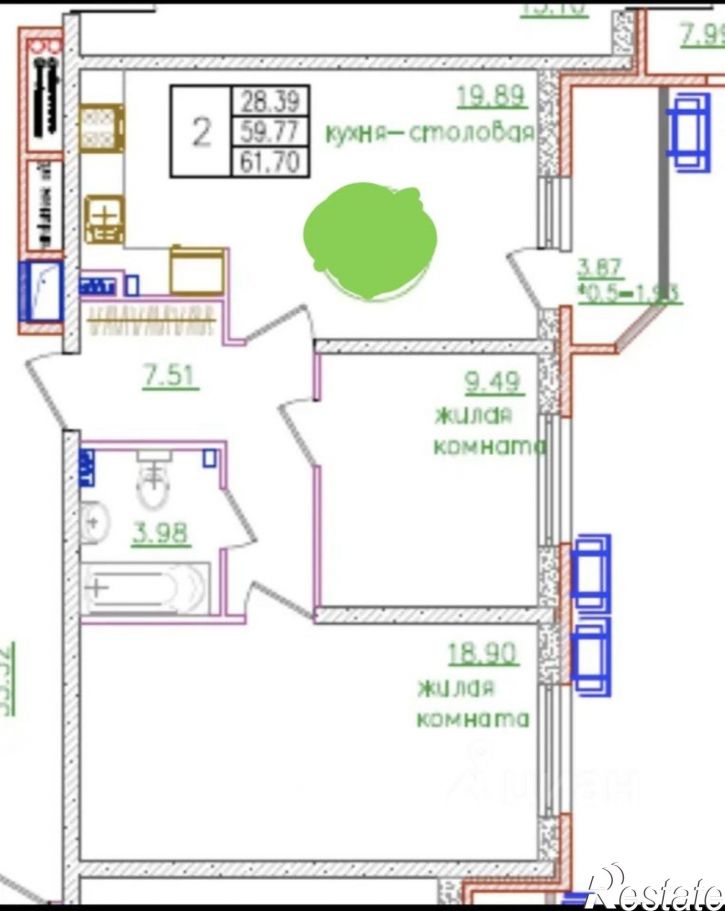 2-комн квартира ул Уральская, 89А,  д. 89А