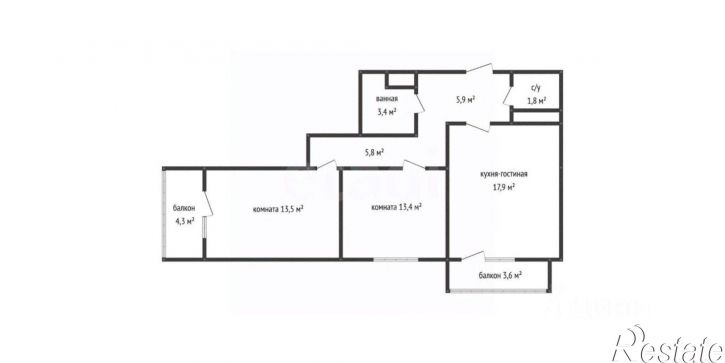 2-комн квартира ул Домбайская, 55,  д. 55
