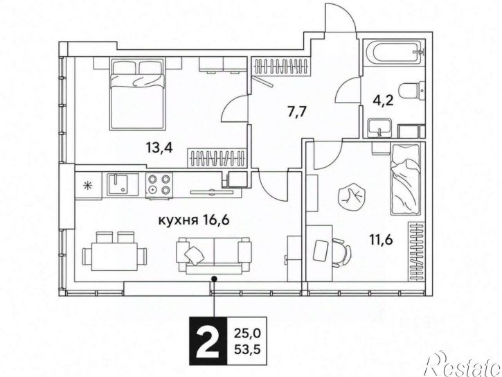 2-комн квартира улица Марины Цветаевой, 2 к1,  д. 2 к1