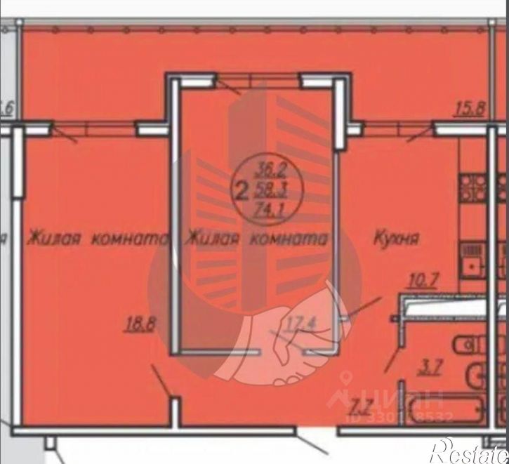 2-комн квартира ул Гаражная, 87 1,  д. 87 1,  к. 1