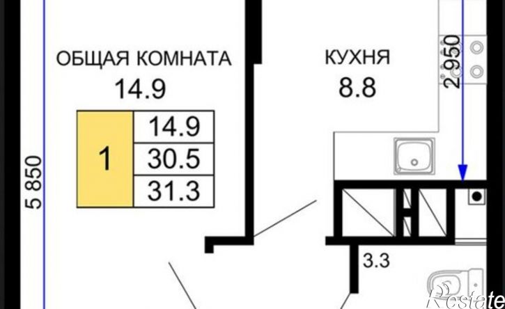 1-комн квартира Понтийская улица, 55 к8,  д. 55 к8