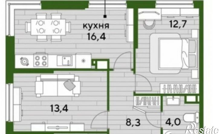 3-комн квартира микрорайон Догма Парк, улица Марины Цветаевой, 7к2