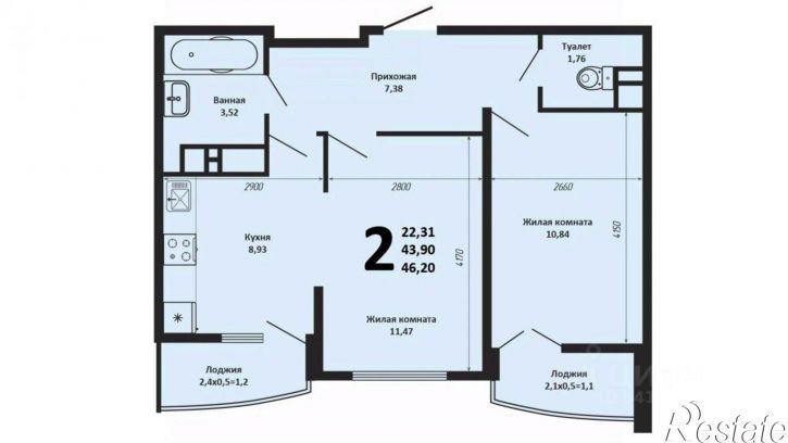 2-комн квартира ул им. Петра Метальникова, 38,  д. 38