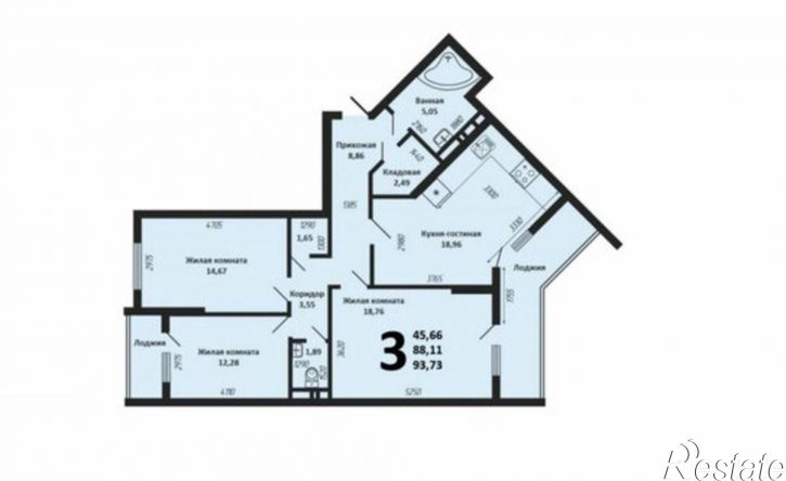 3-комн квартира ул Красных Партизан, 4 1,  д. 4 1,  к. 1
