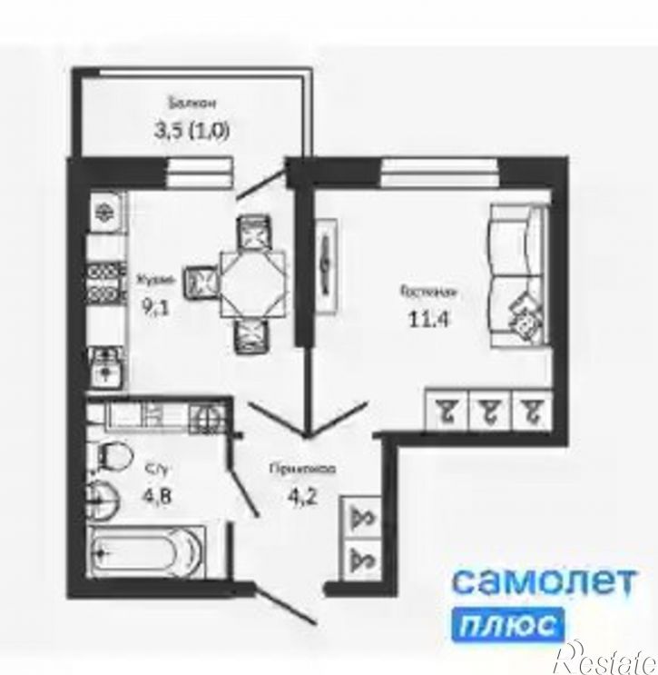 1-комн квартира ул им. Героя Георгия Бочарникова, 2 1,  д. 2 1,  к. 1