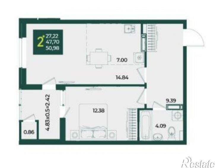 1-комн квартира ул им. Адмирала Макарова, 5/1,  д. 5/1