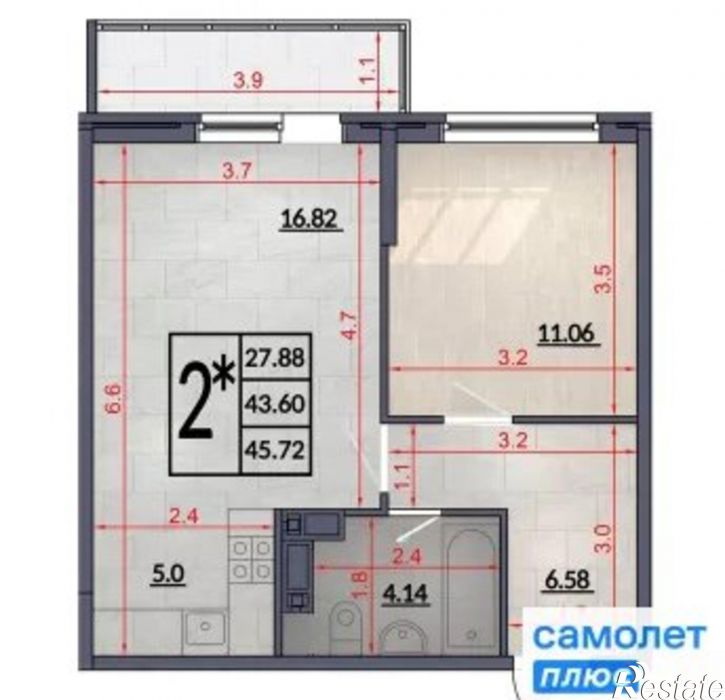 1-комн квартира ул Героев-Разведчиков, 11/2,  д. 11/2