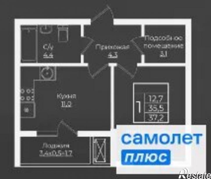 1-комн квартира Античная улица, 12,  д. 12