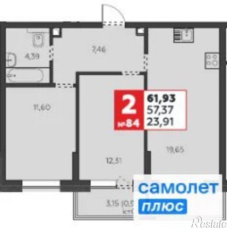 2-комн квартира ул им. генерала Корнилова, 24,  д. 24