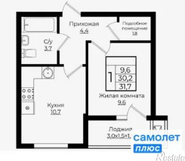 1-комн квартира Античная улица, 6