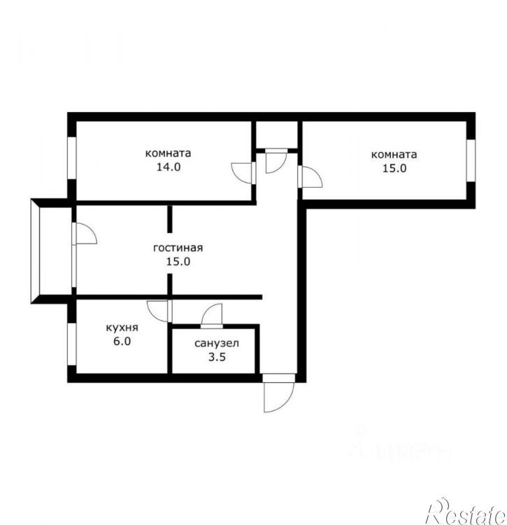 3-комн квартира Крымская улица, 59,  д. 59