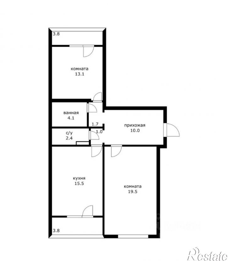 2-комн квартира проезд Репина, 34,  д. 34