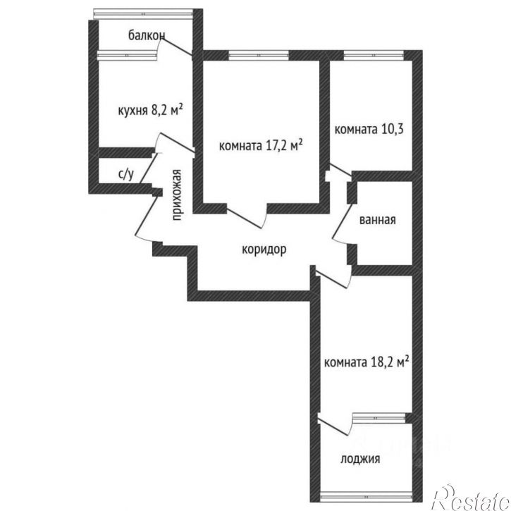 3-комн квартира Садовая улица, 3,  д. 3