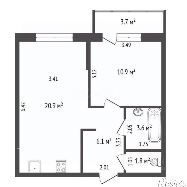 1-комн квартира улица Автолюбителей, 1/7 к4,  д. 1/7 к4