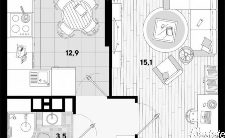 1-комн квартира улица Западный Обход, 57 к3,  д. 57 к3